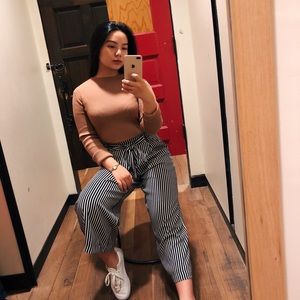 Tan Long Sleeve Crop Top